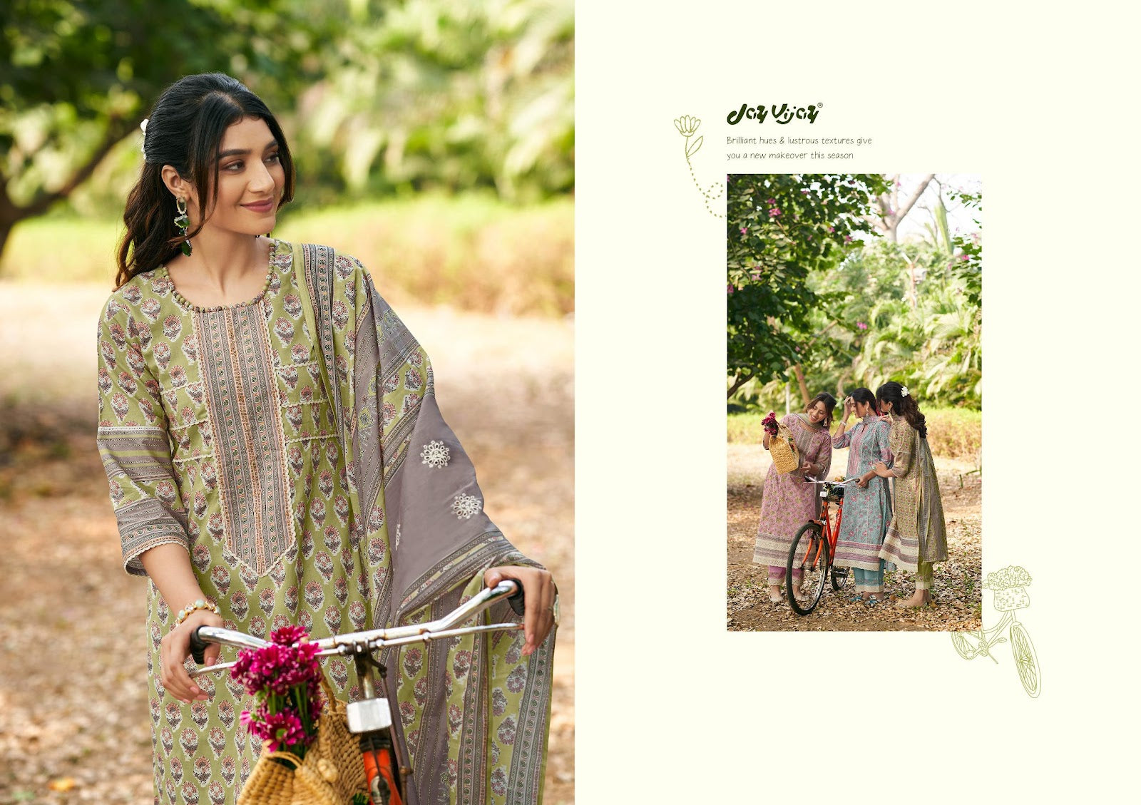 Safarnama Jay Vijay Pure Cotton Pant Style Suits Supplier Ahmedabad