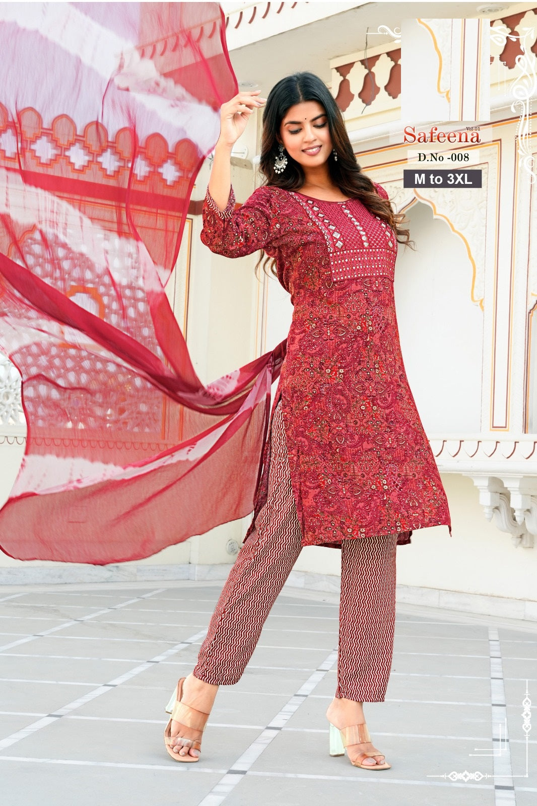 Safeena Jnx Rayon Foil Readymade Pant Style Suits Manufacturer