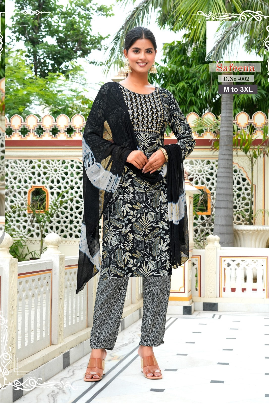 Safeena Jnx Rayon Foil Readymade Pant Style Suits Manufacturer