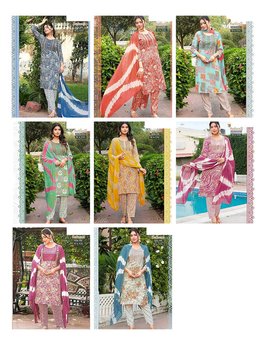 Safeena Vol 2 Jnx Rayon Readymade Pant Style Suits Wholesale Price