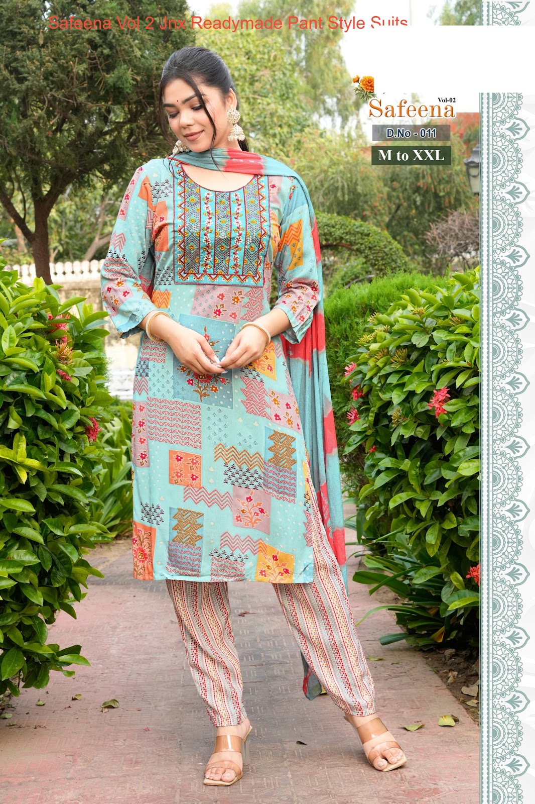 Safeena Vol 2 Jnx Rayon Readymade Pant Style Suits Wholesale Price