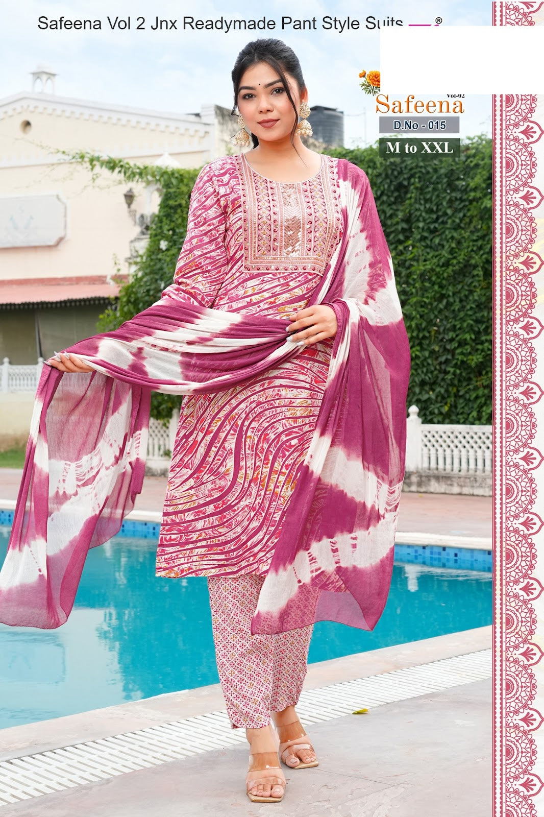 Safeena Vol 2 Jnx Rayon Readymade Pant Style Suits Wholesale Price