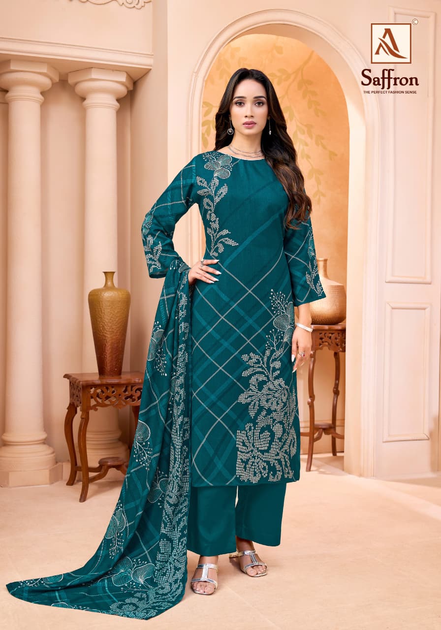 Saffron Alok Pashmina Suits Exporter Ahmedabad