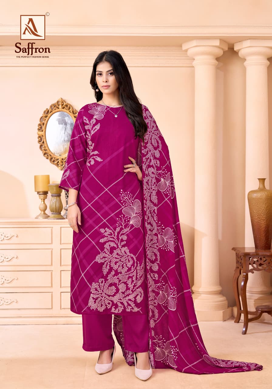 Saffron Alok Pashmina Suits Exporter Ahmedabad