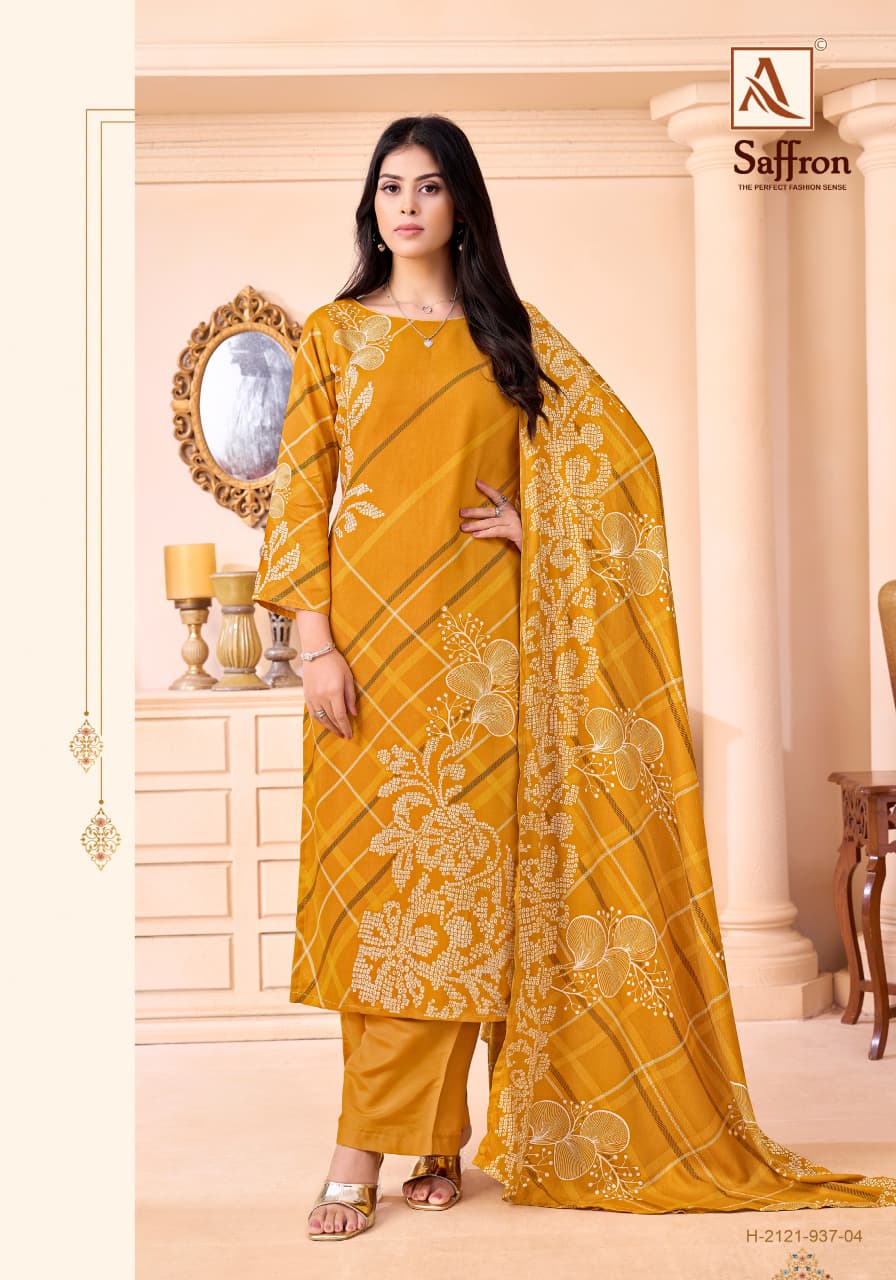 Saffron Alok Pashmina Suits Exporter Ahmedabad