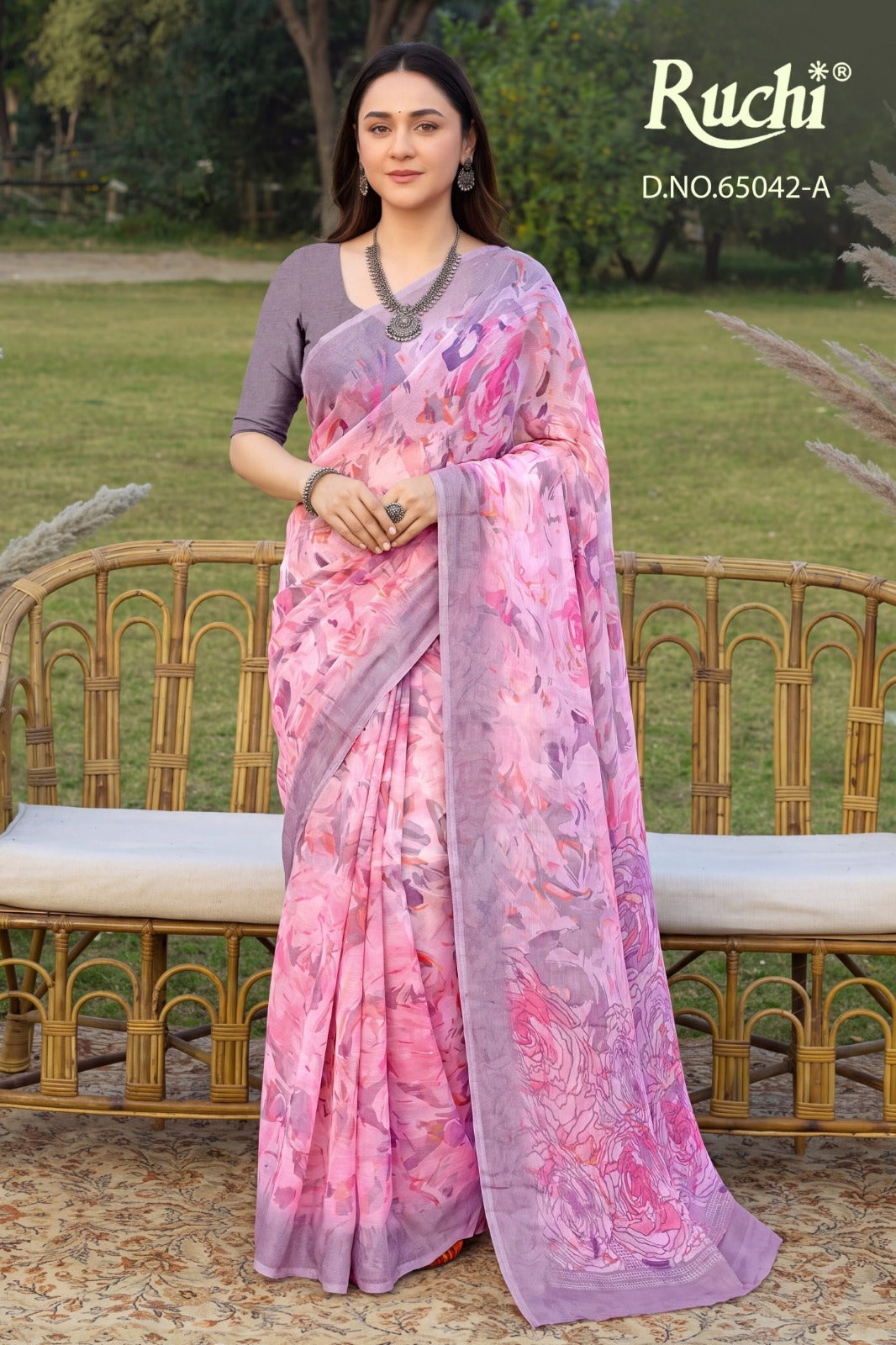 Saffron Chiffon 273 Ruchi Sarees Wholesaler India