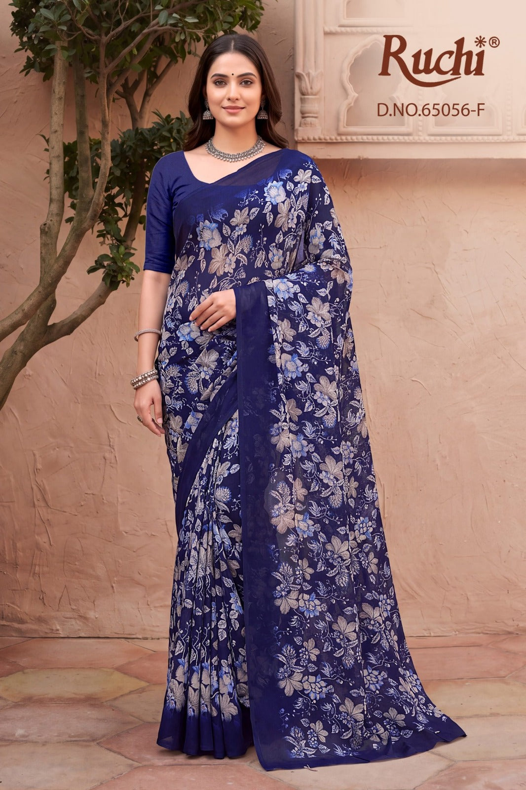 Saffron Chiffon 275 Ruchi Sarees Exporter