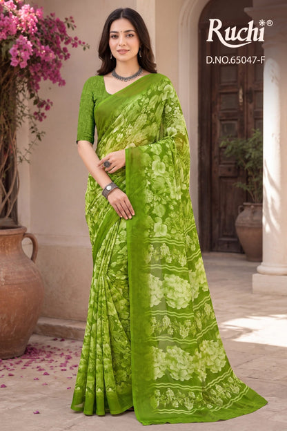 Saffron Chiffon 276 Ruchi Sarees Wholesale Price