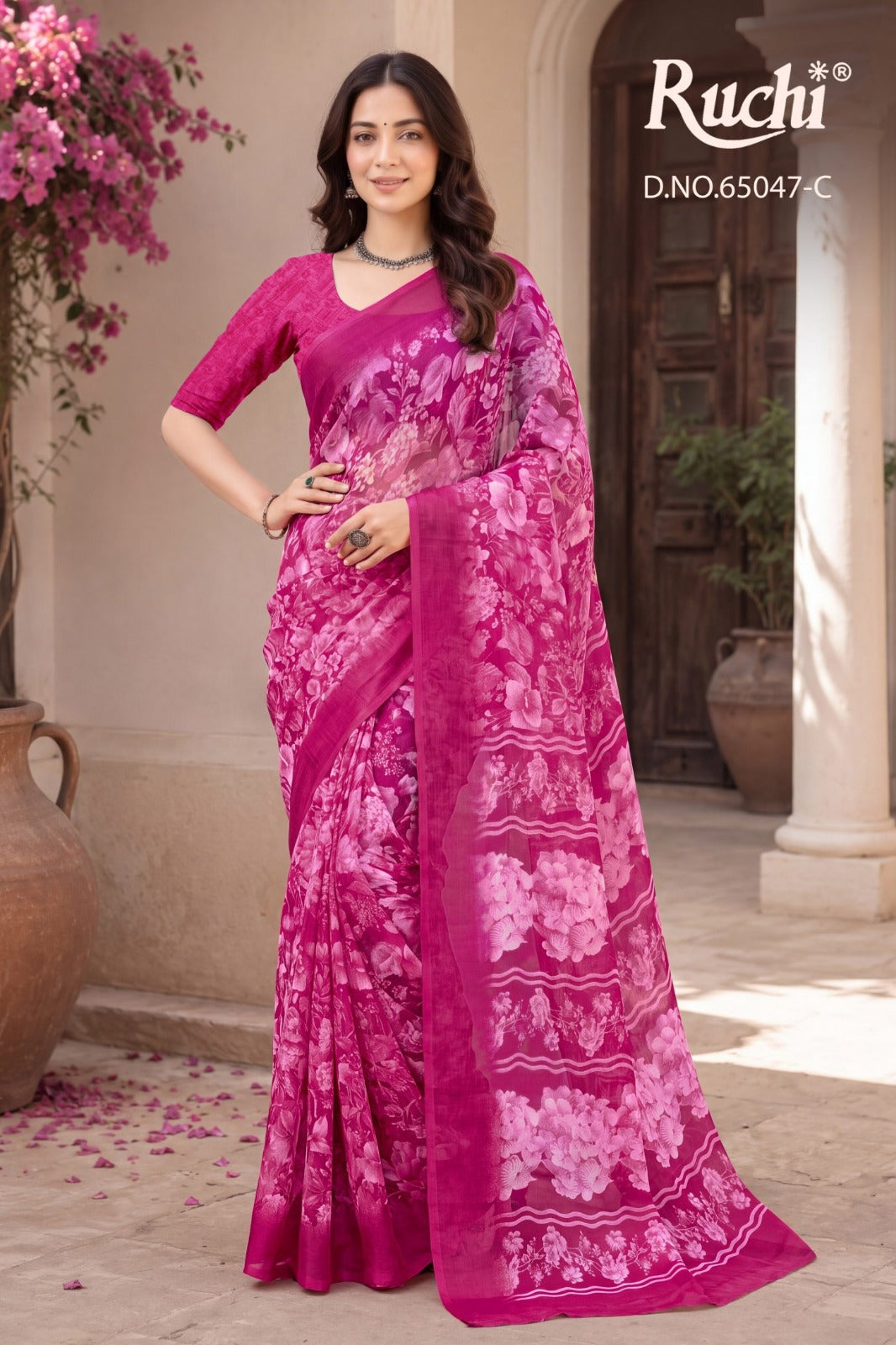 Saffron Chiffon 276 Ruchi Sarees Wholesale Price