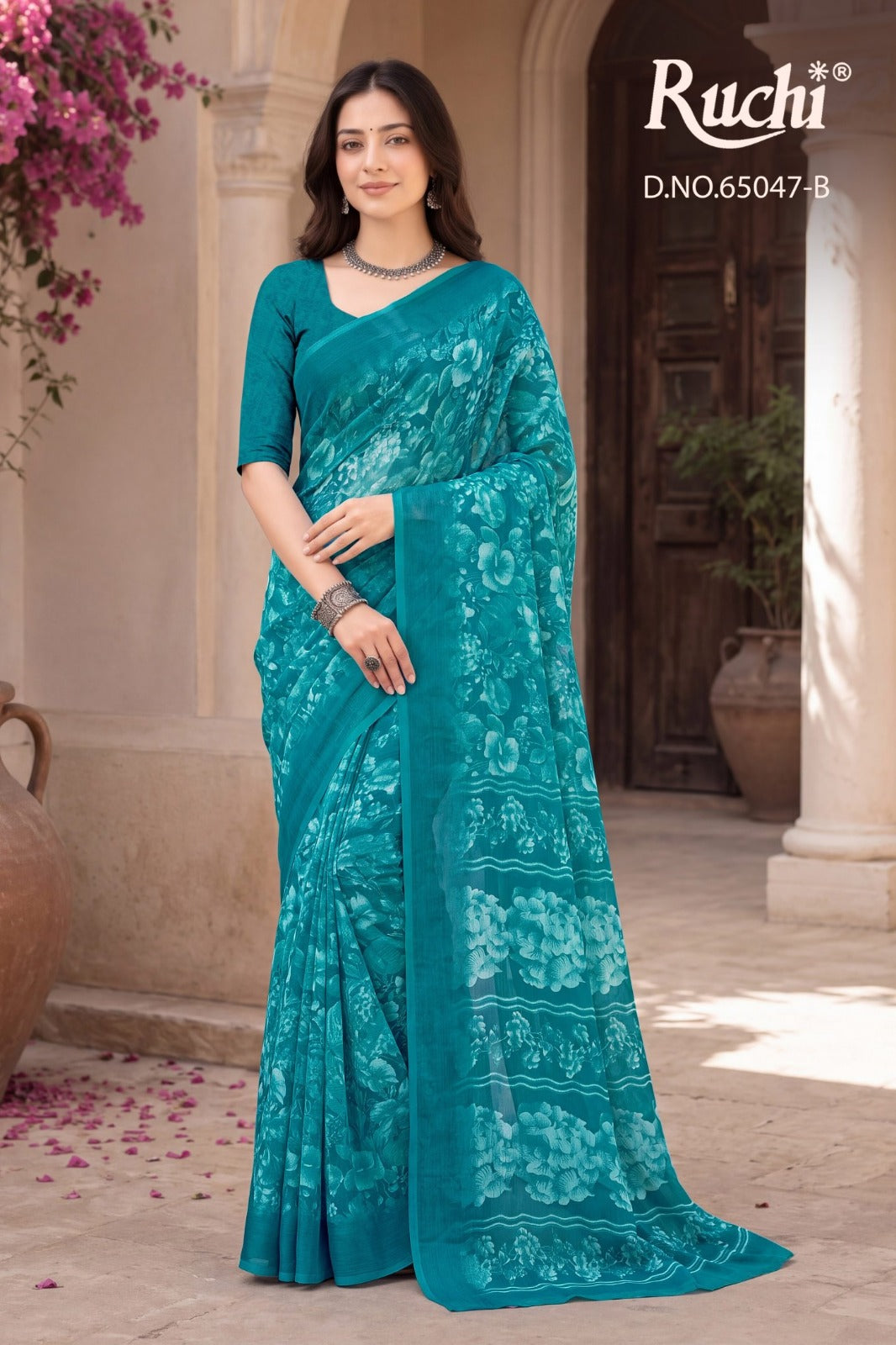 Saffron Chiffon 276 Ruchi Sarees Wholesale Price