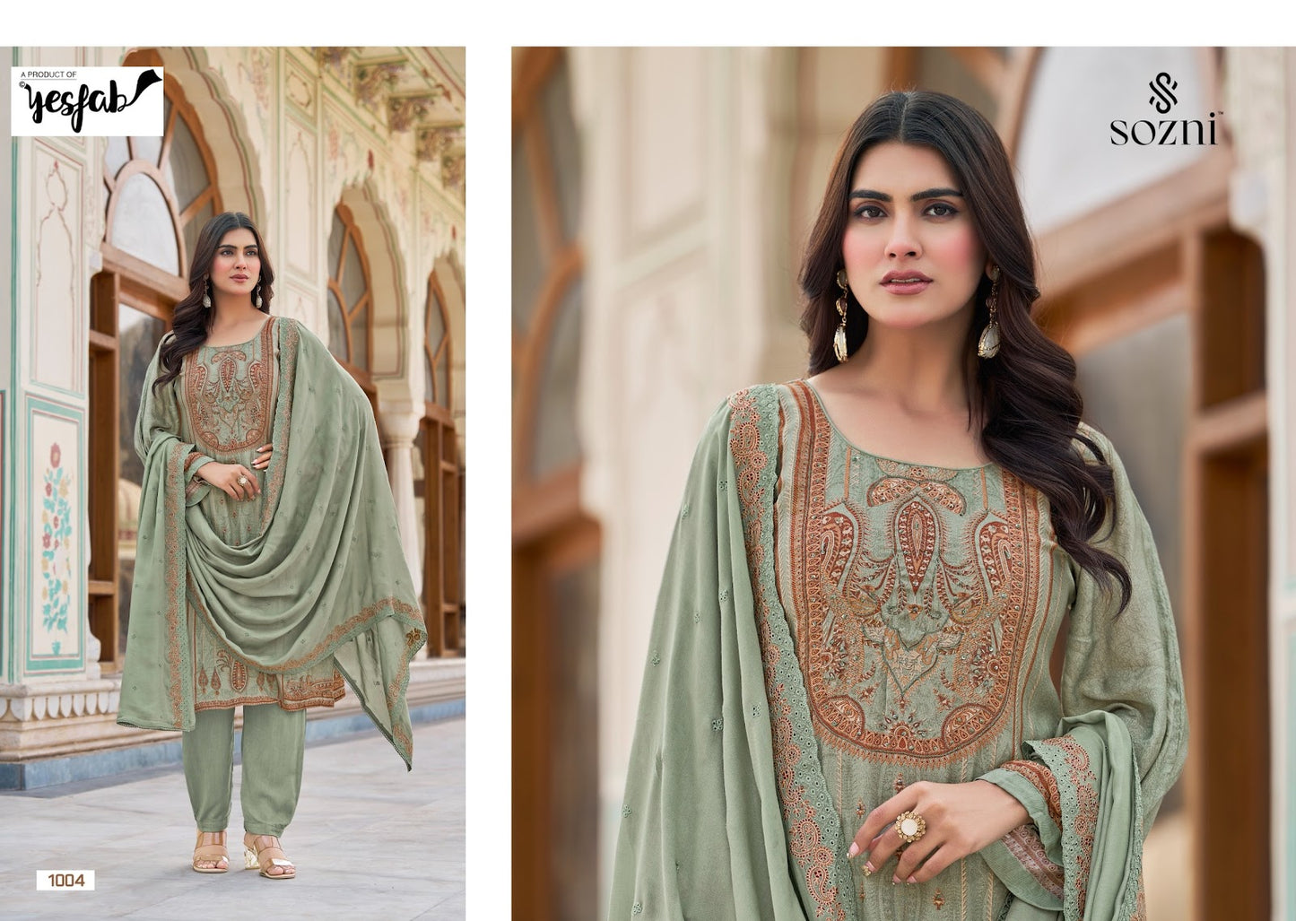 Saffron Edit Sozni Yesfab Modal Pant Style Suits Supplier Ahmedabad