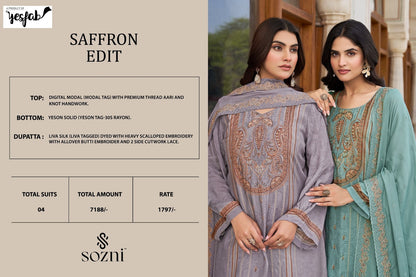 Saffron Edit Sozni Yesfab Modal Pant Style Suits Supplier Ahmedabad