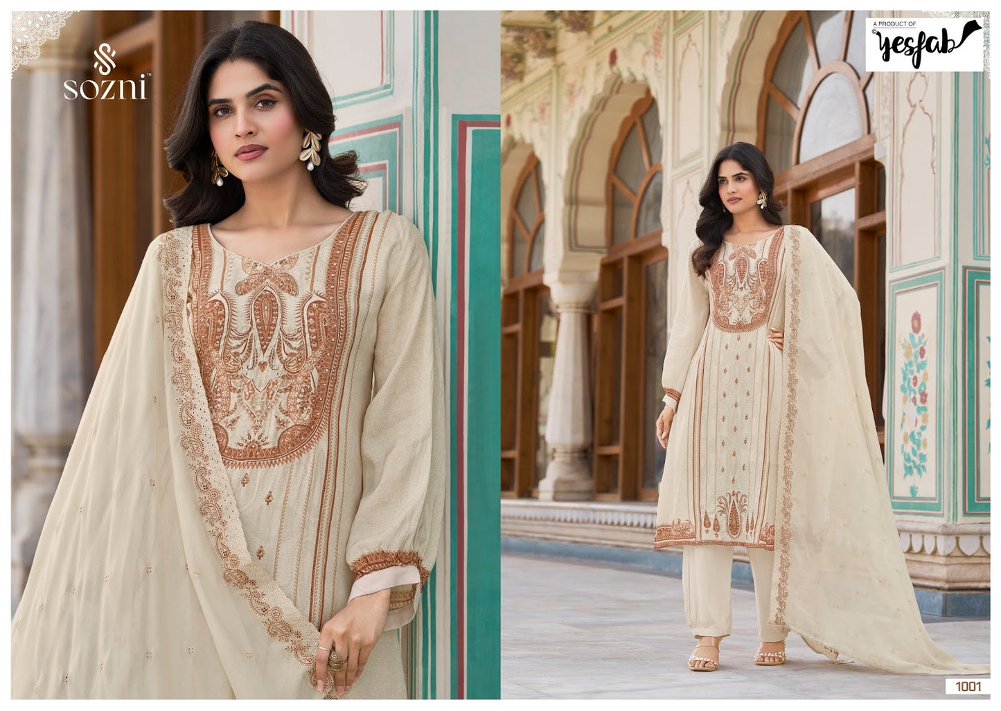 Saffron Edit Sozni Yesfab Modal Pant Style Suits Supplier Ahmedabad