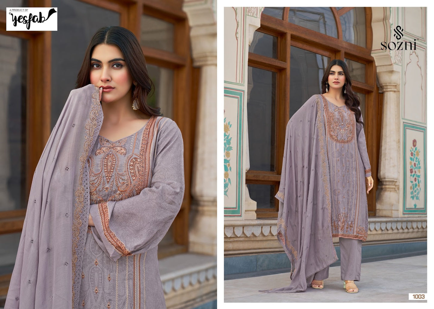 Saffron Edit Sozni Yesfab Modal Pant Style Suits Supplier Ahmedabad