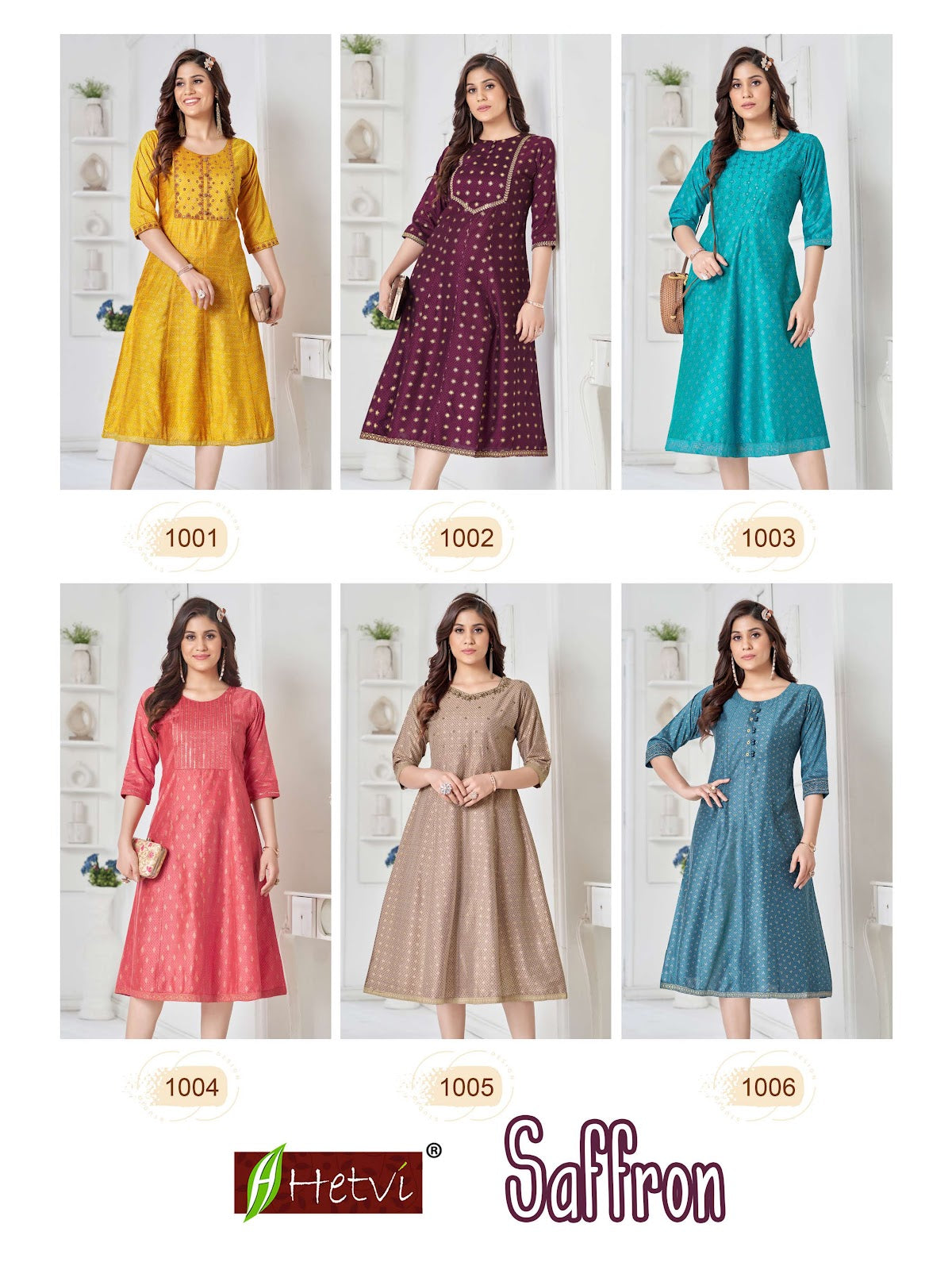 Saffron Hetvi Silk Slub Anarkali Kurtis
