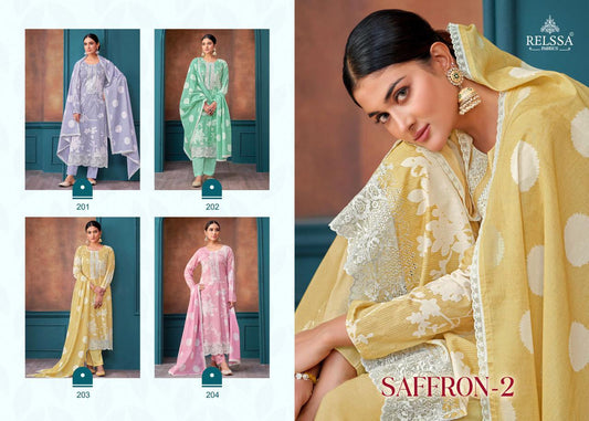 Saffron Relssa Fabrics Cotton Pant Style Suits