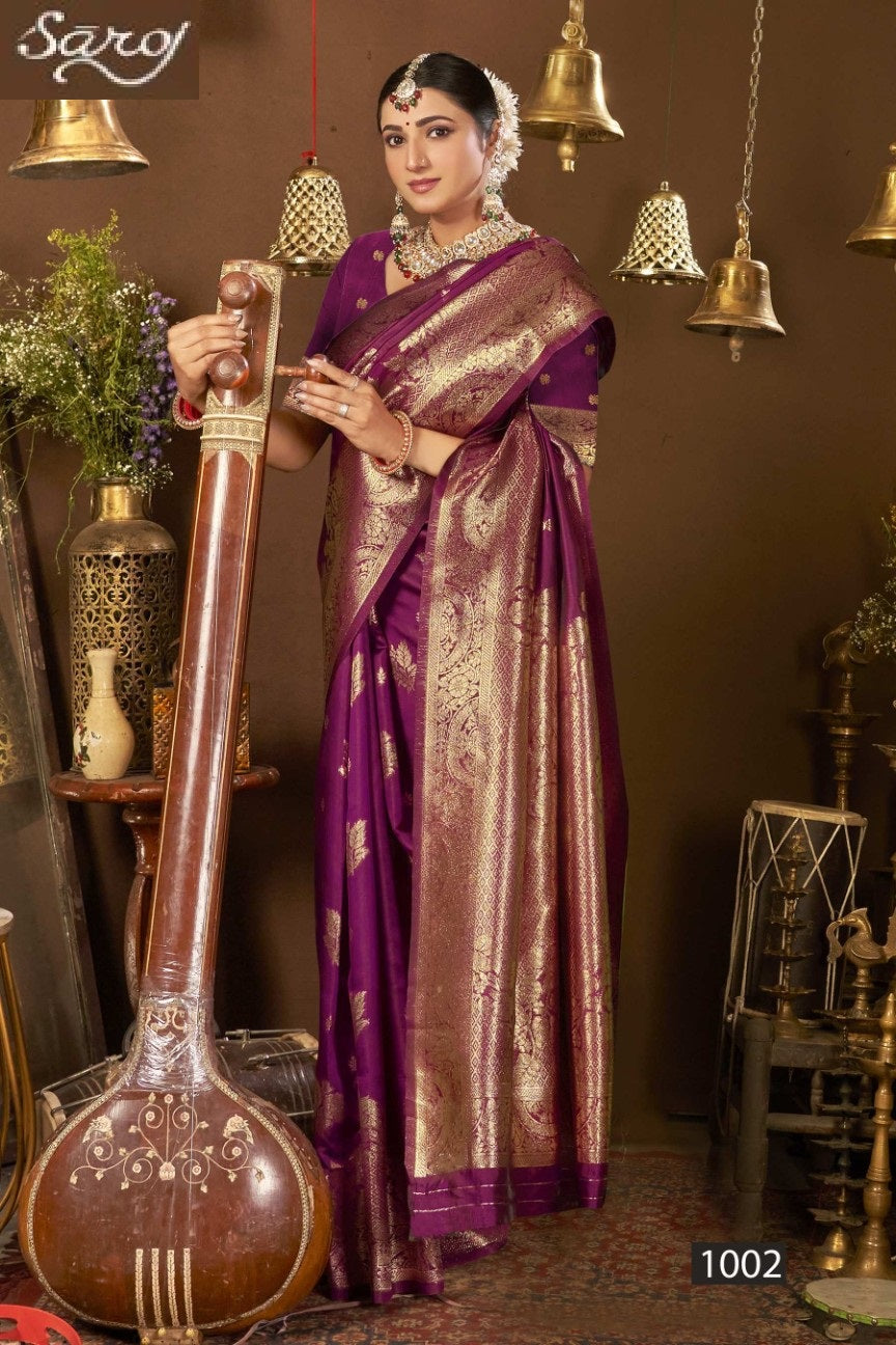 Saffron Silk Vol 1 Saroj Silk Sarees Supplier India