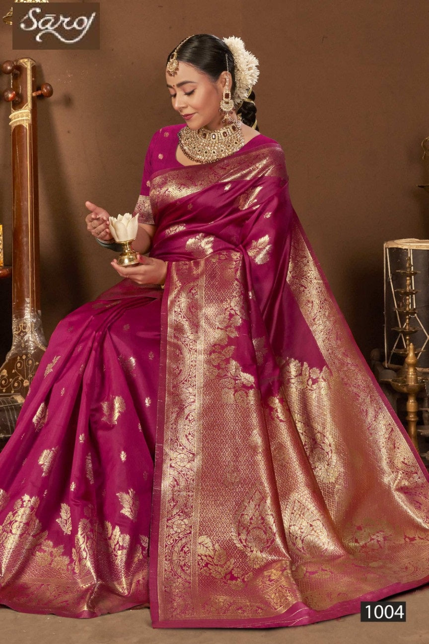 Saffron Silk Vol 1 Saroj Silk Sarees Supplier India