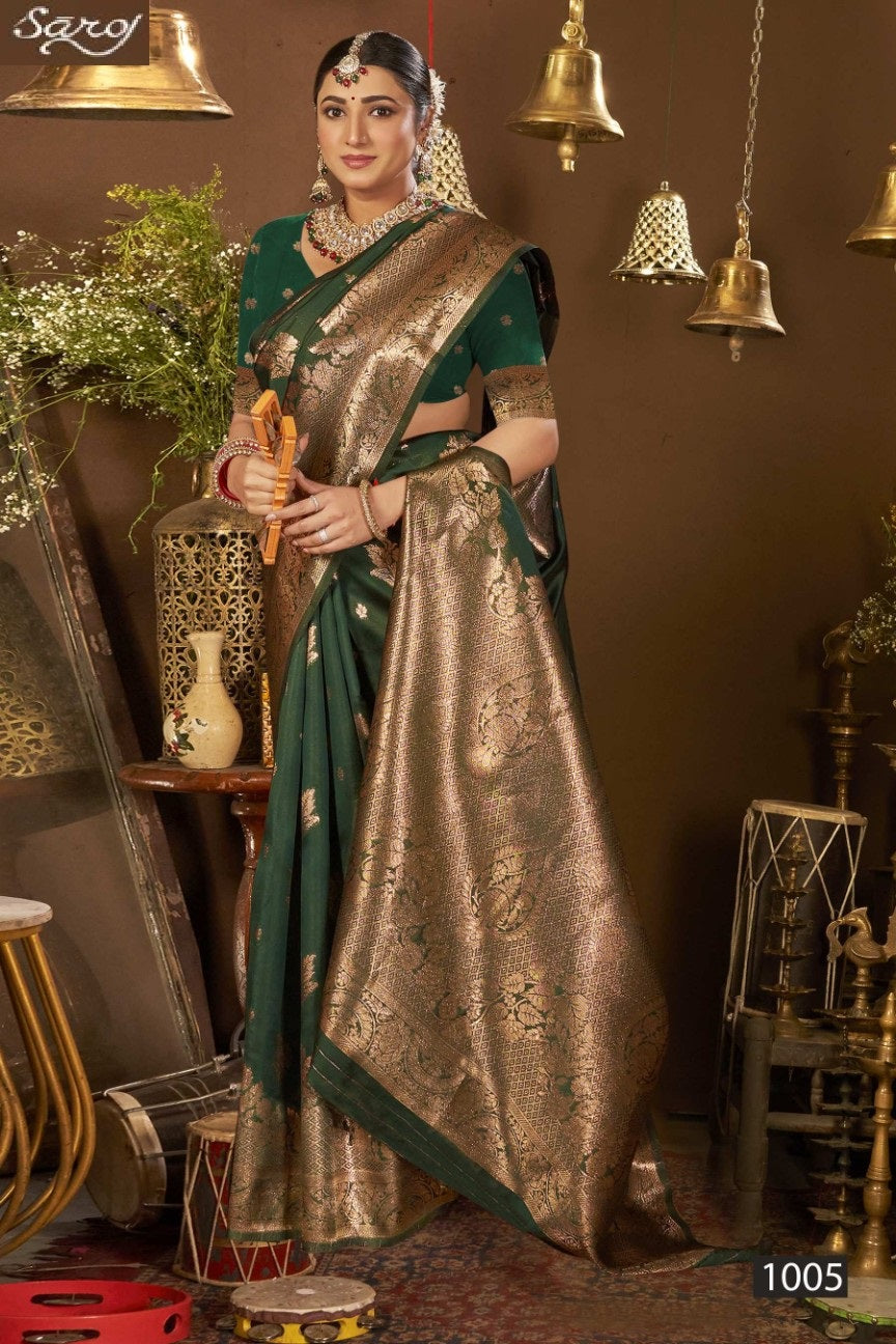 Saffron Silk Vol 1 Saroj Silk Sarees Supplier India