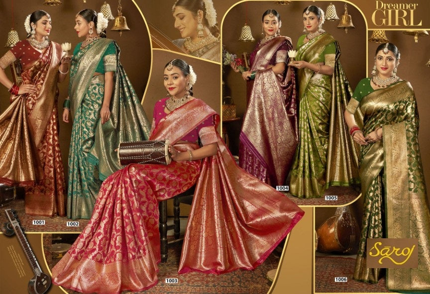 Saffron Silk Vol 2 Saroj Silk Sarees Wholesaler India