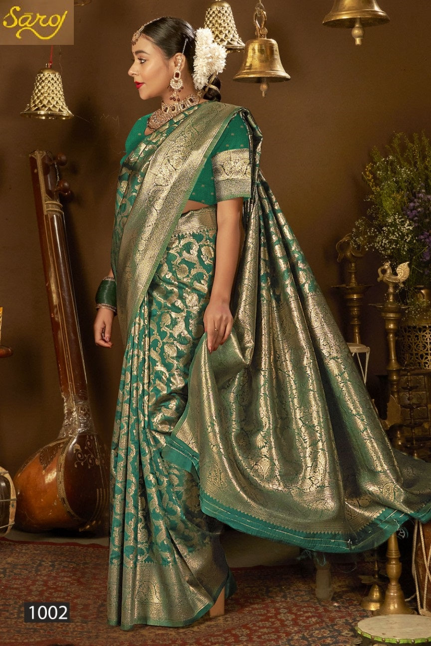 Saffron Silk Vol 2 Saroj Silk Sarees Wholesaler India