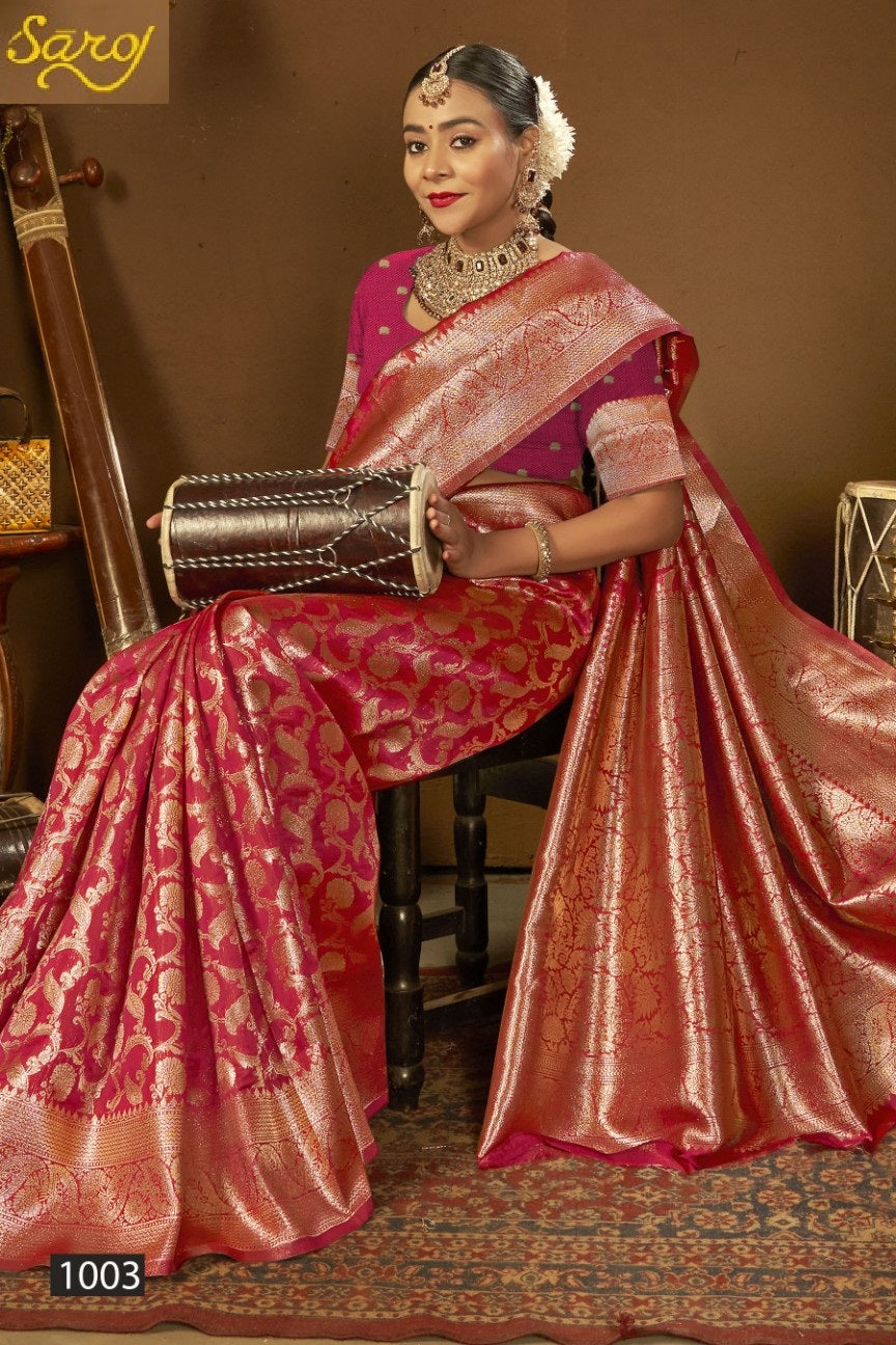 Saffron Silk Vol 2 Saroj Silk Sarees Wholesaler India