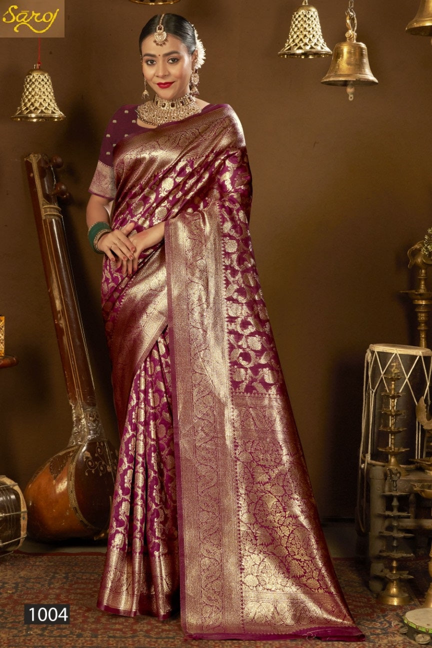 Saffron Silk Vol 2 Saroj Silk Sarees Wholesaler India