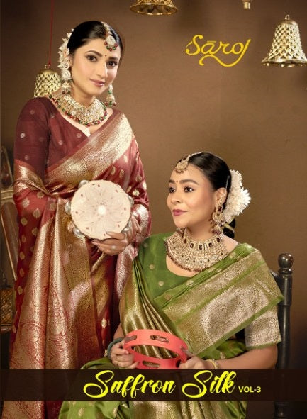 Saffron Silk Vol 3 Saroj Silk Sarees Manufacturer India
