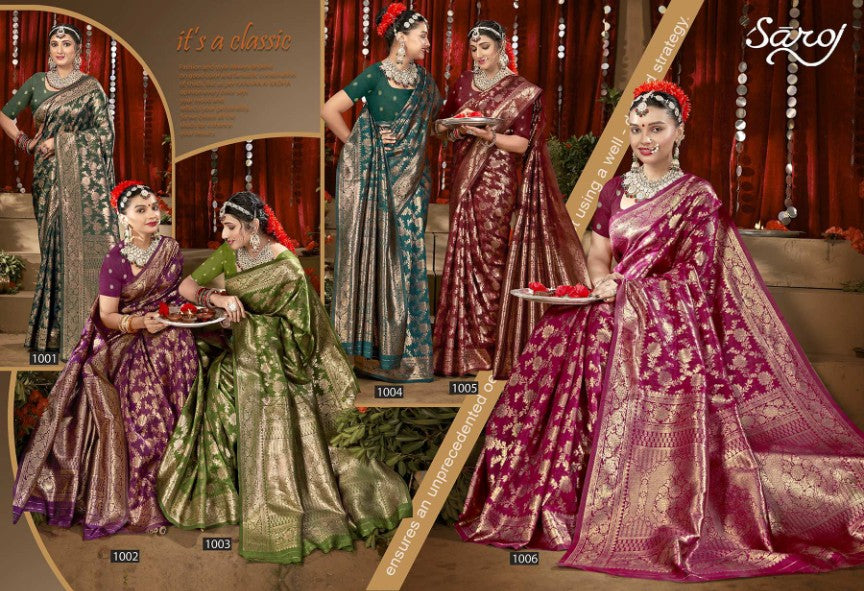 Saffron Silk Vol 4 Saroj Silk Sarees Exporter India