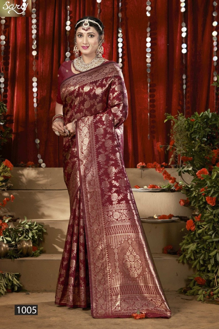 Saffron Silk Vol 4 Saroj Silk Sarees Exporter India