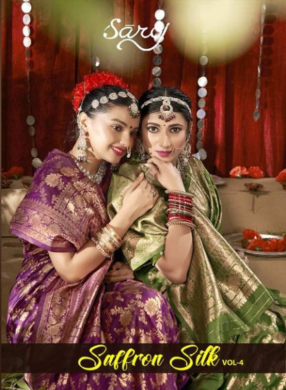 Saffron Silk Vol 4 Saroj Silk Sarees Exporter India