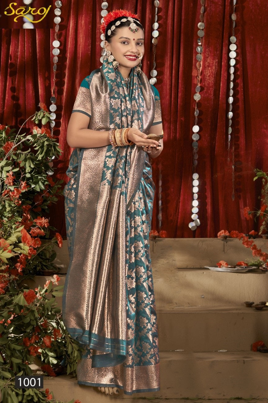 Saffron Silk Vol 5 Saroj Silk Sarees Wholesaler Ahmedabad