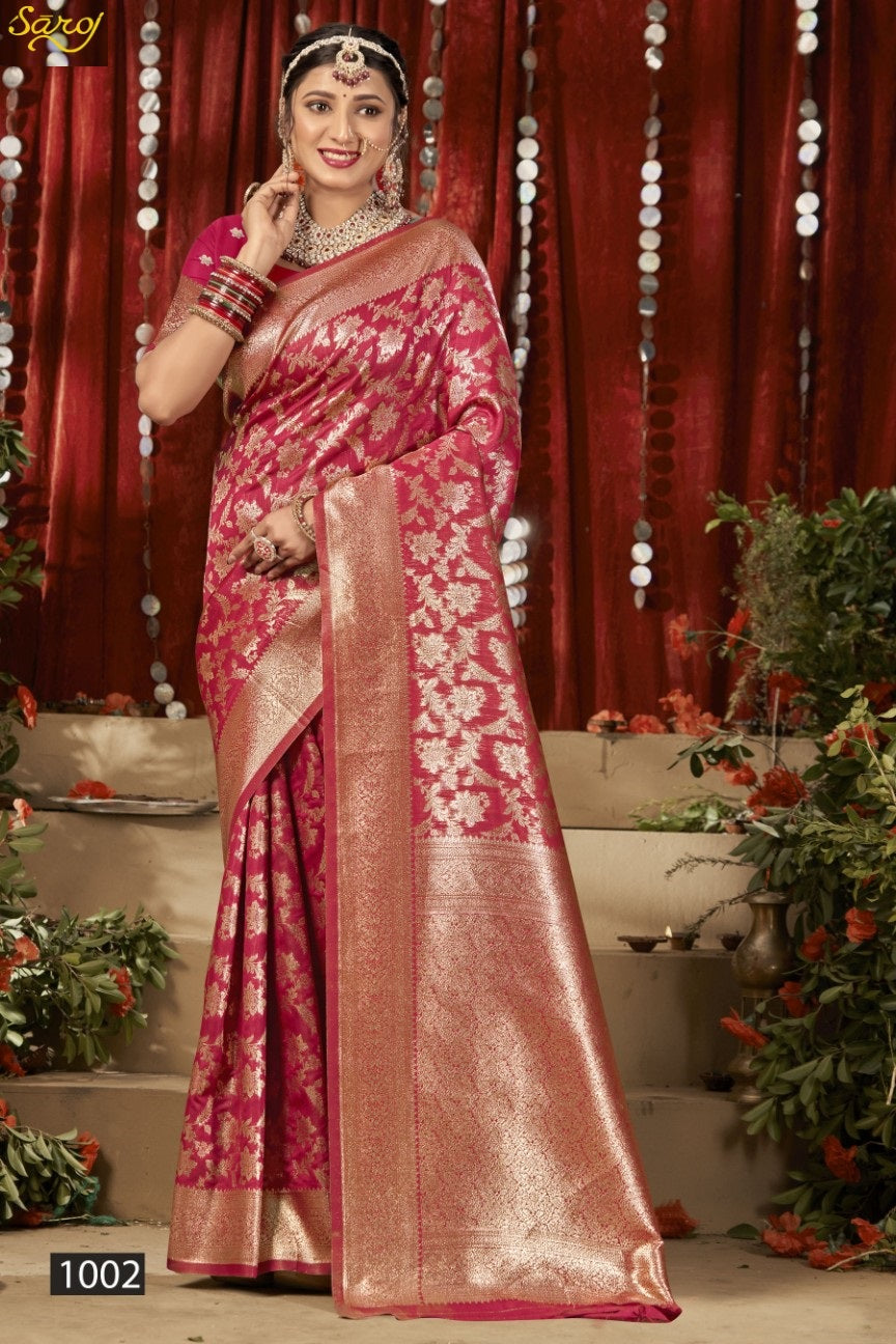 Saffron Silk Vol 5 Saroj Silk Sarees Wholesaler Ahmedabad