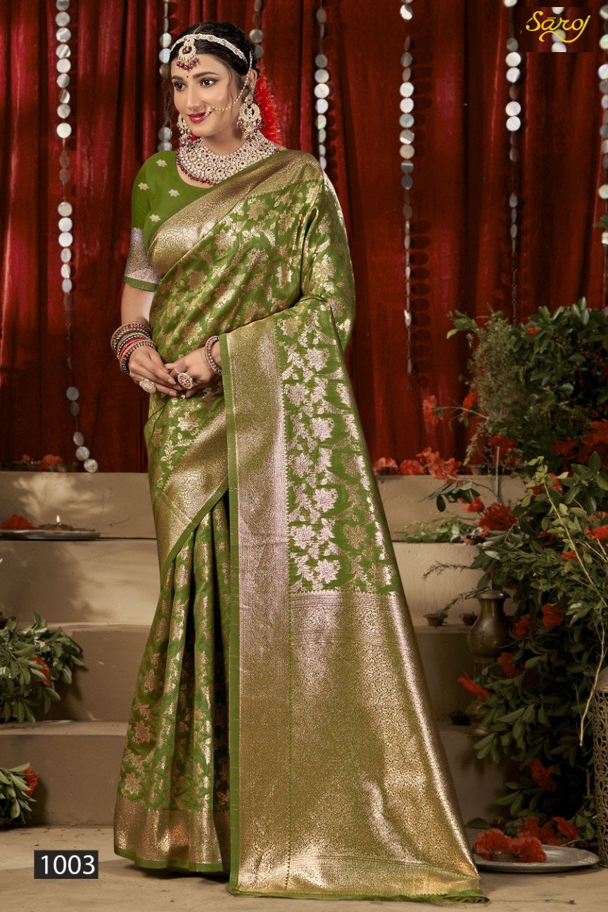 Saffron Silk Vol 5 Saroj Silk Sarees Wholesaler Ahmedabad