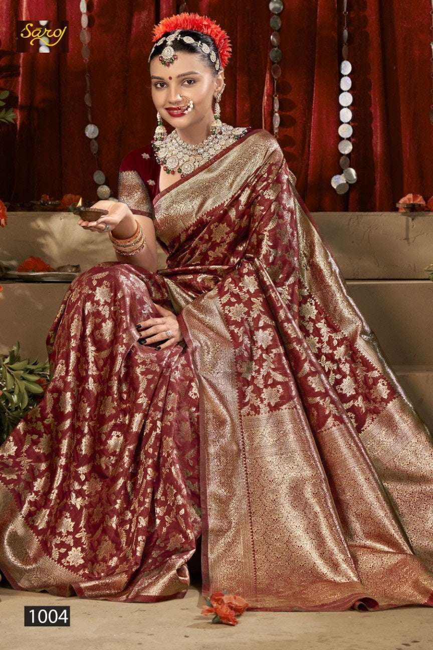 Saffron Silk Vol 5 Saroj Silk Sarees Wholesaler Ahmedabad