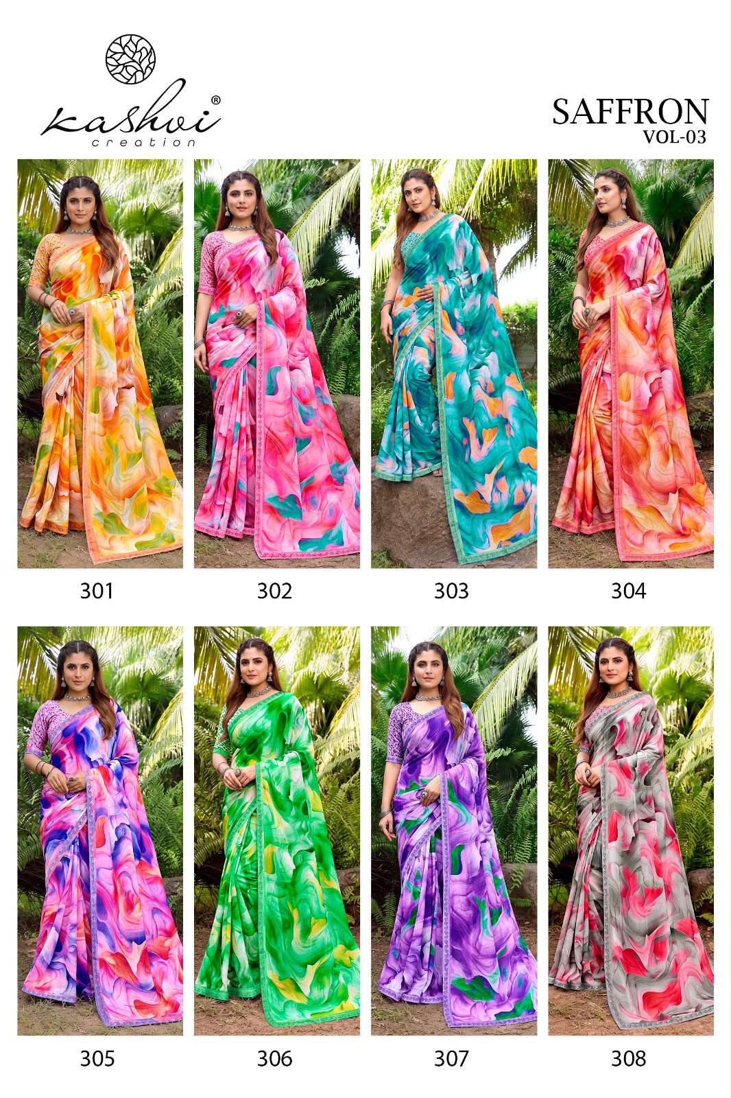 Saffron Vol 3 Kashvi Creation Sarees Manufacturer Ahmedabad