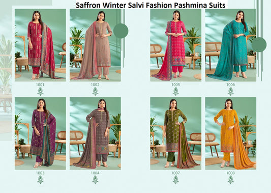 Saffron Winter Salvi Fashion Viscose Pashmina Suits Wholesaler Ahmedabad