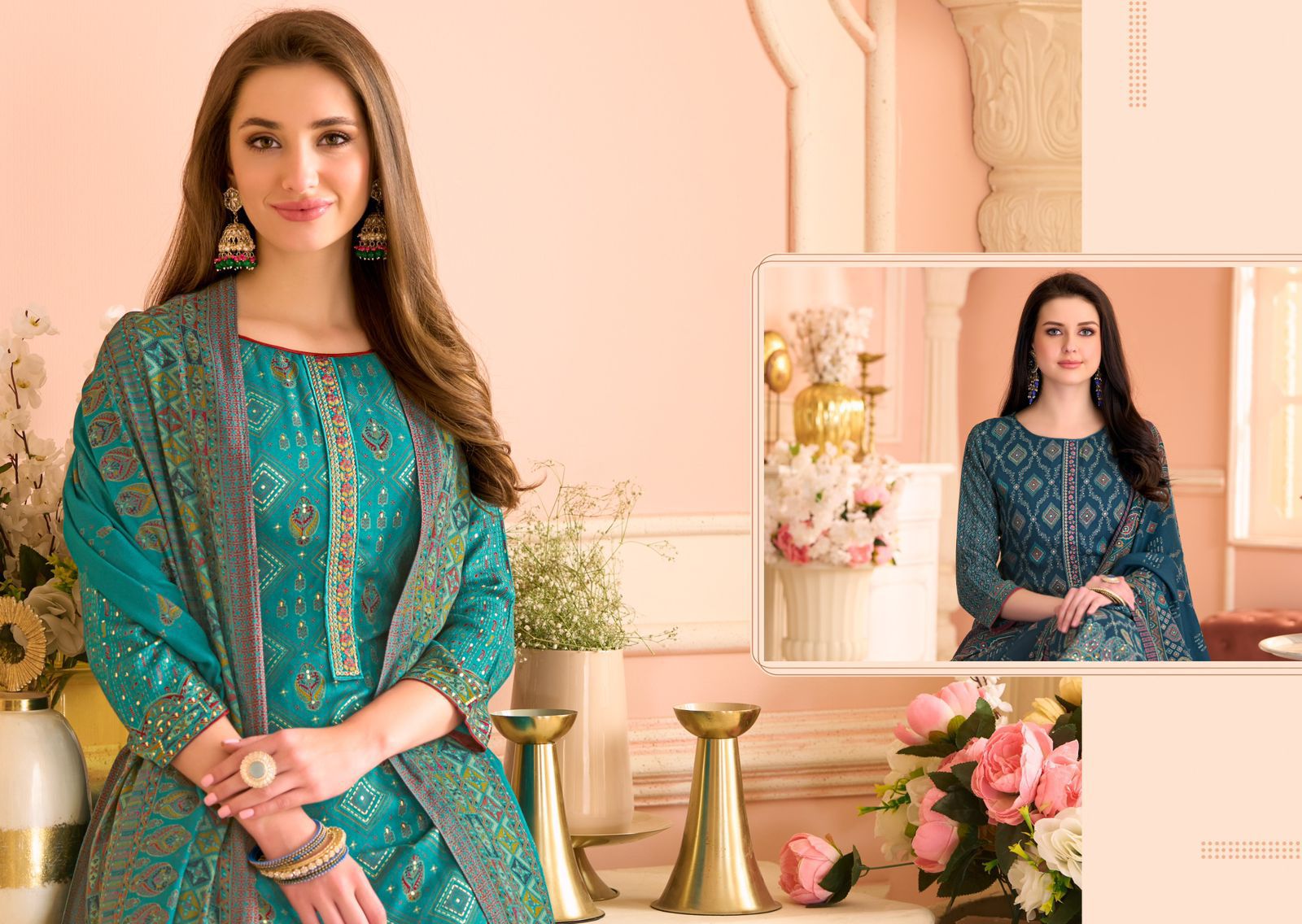 Saffron Winter Vol 3 Salvi Fashion Pure Viscose Pashmina Suits