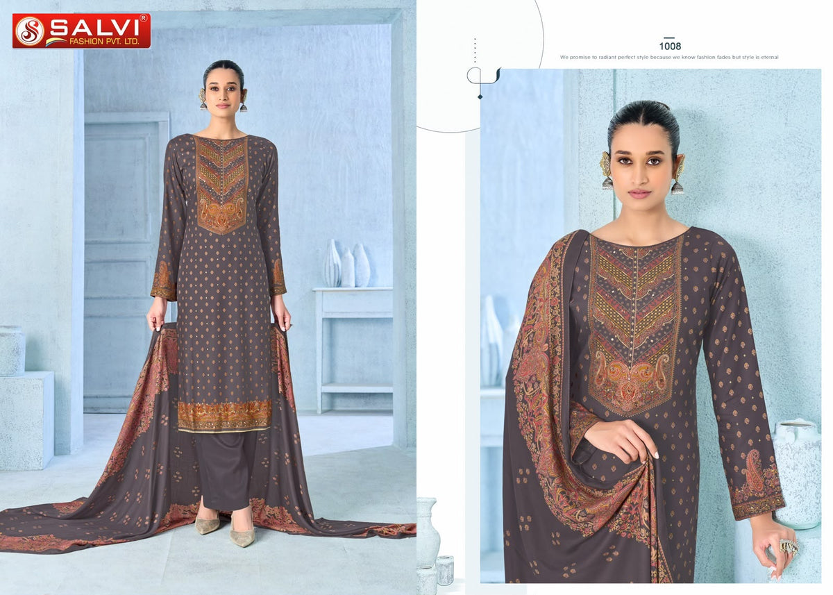Saffron Woollen Salvi Fashion Viscose Pashmina Suits Manufacturer Gujarat