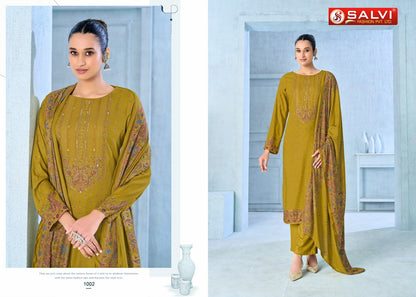 Saffron Woollen Salvi Fashion Viscose Pashmina Suits Manufacturer Gujarat