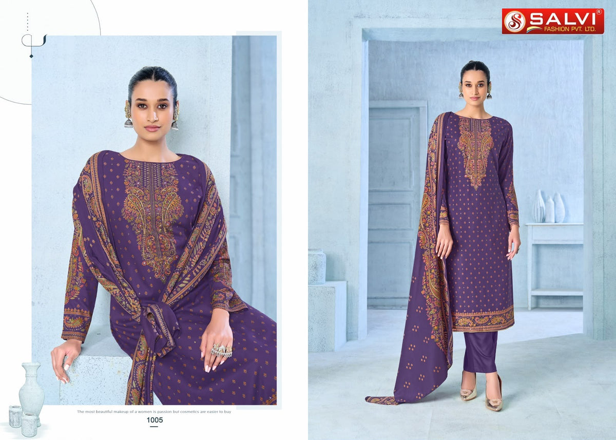 Saffron Woollen Salvi Fashion Viscose Pashmina Suits Manufacturer Gujarat
