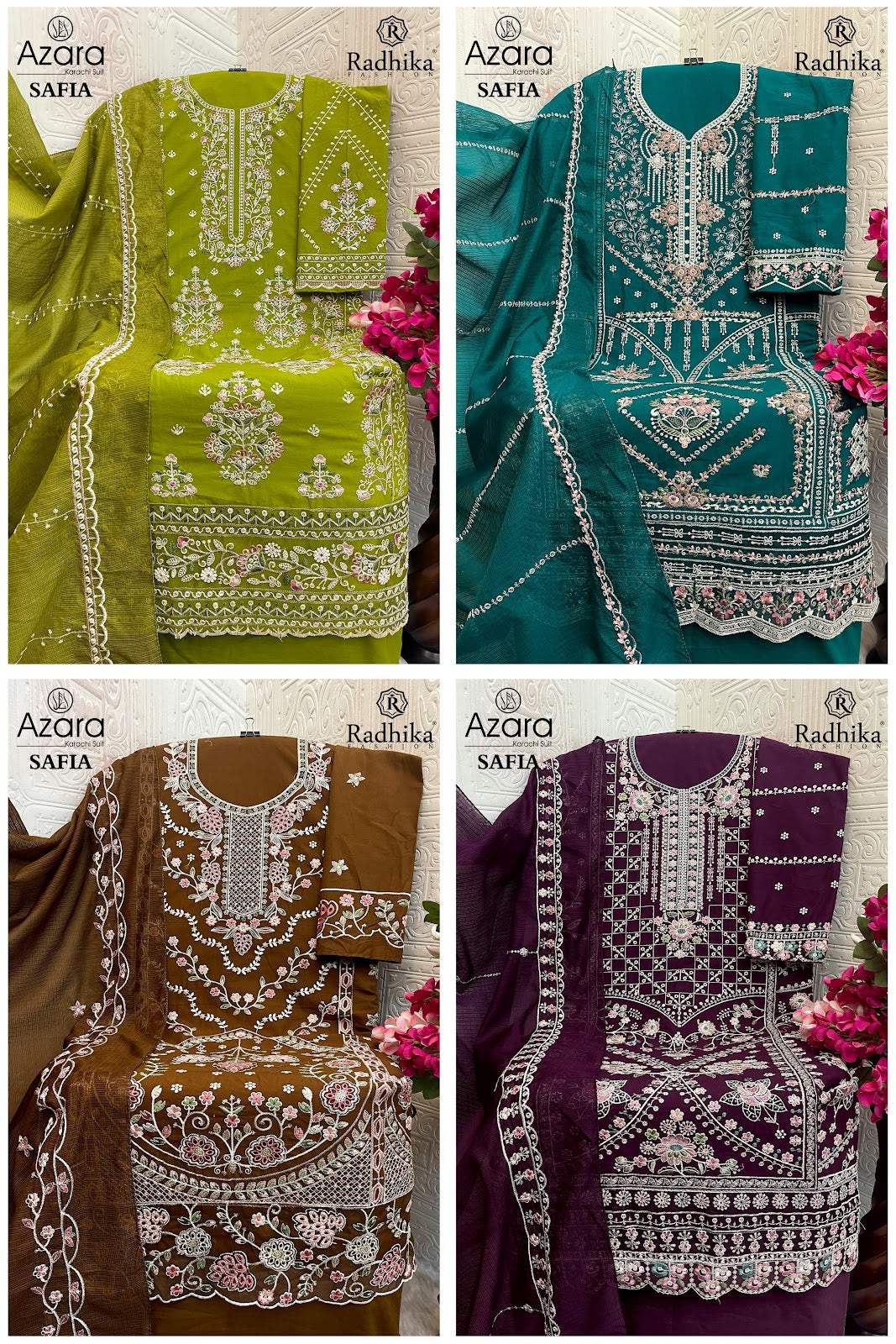 Safia Radhika Fashion Azara Lawn Cotton Karachi Salwar Suits Wholesaler Ahmedabad