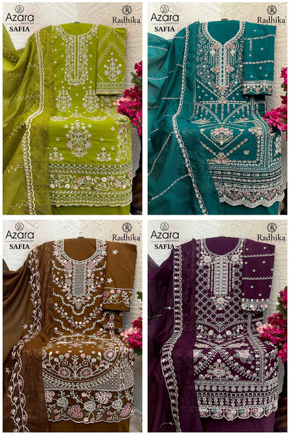 Safia Radhika Fashion Azara Lawn Cotton Karachi Salwar Suits Wholesaler Ahmedabad