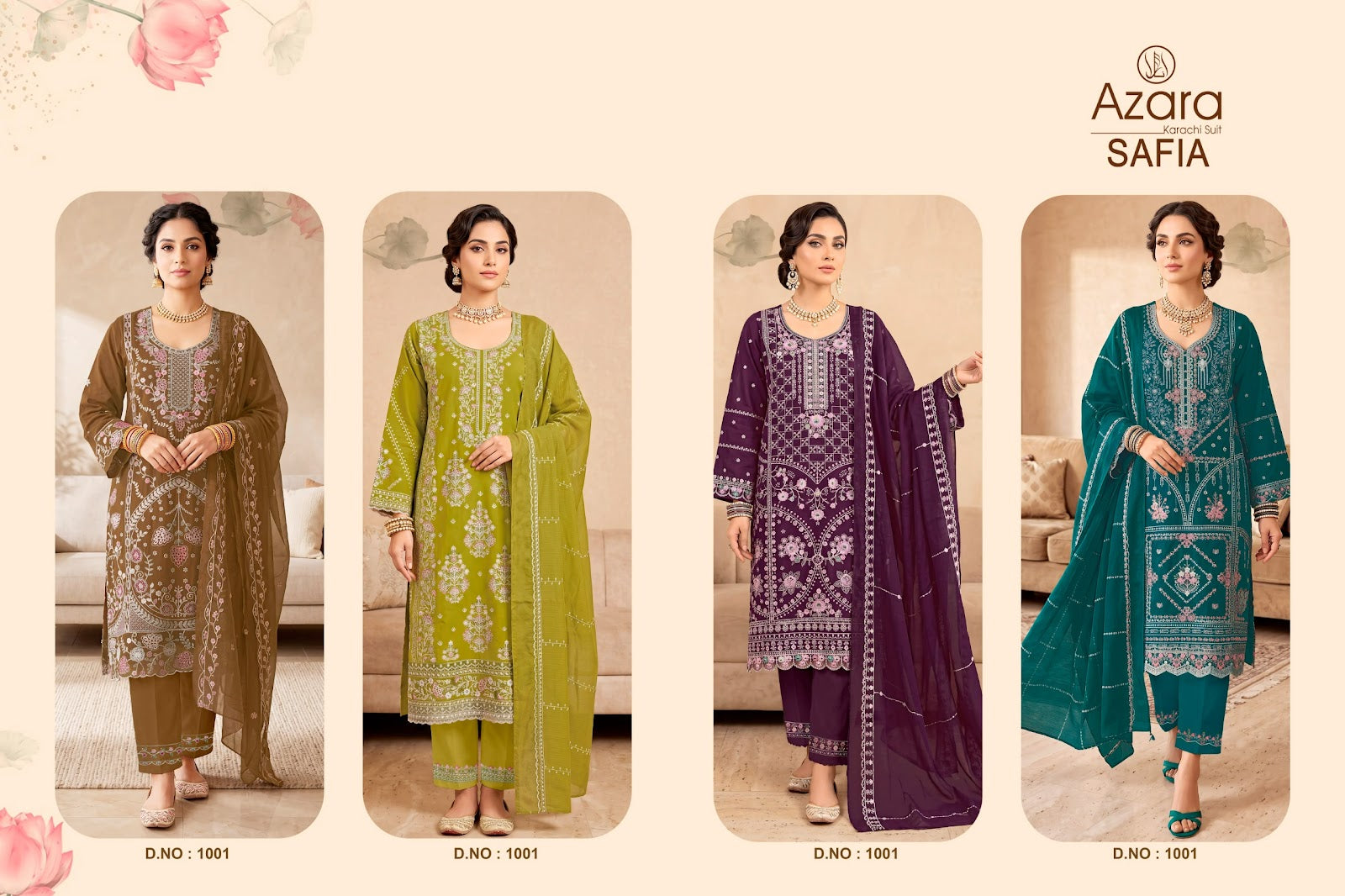 Safia Radhika Fashion Azara Lawn Cotton Karachi Salwar Suits Wholesaler Ahmedabad