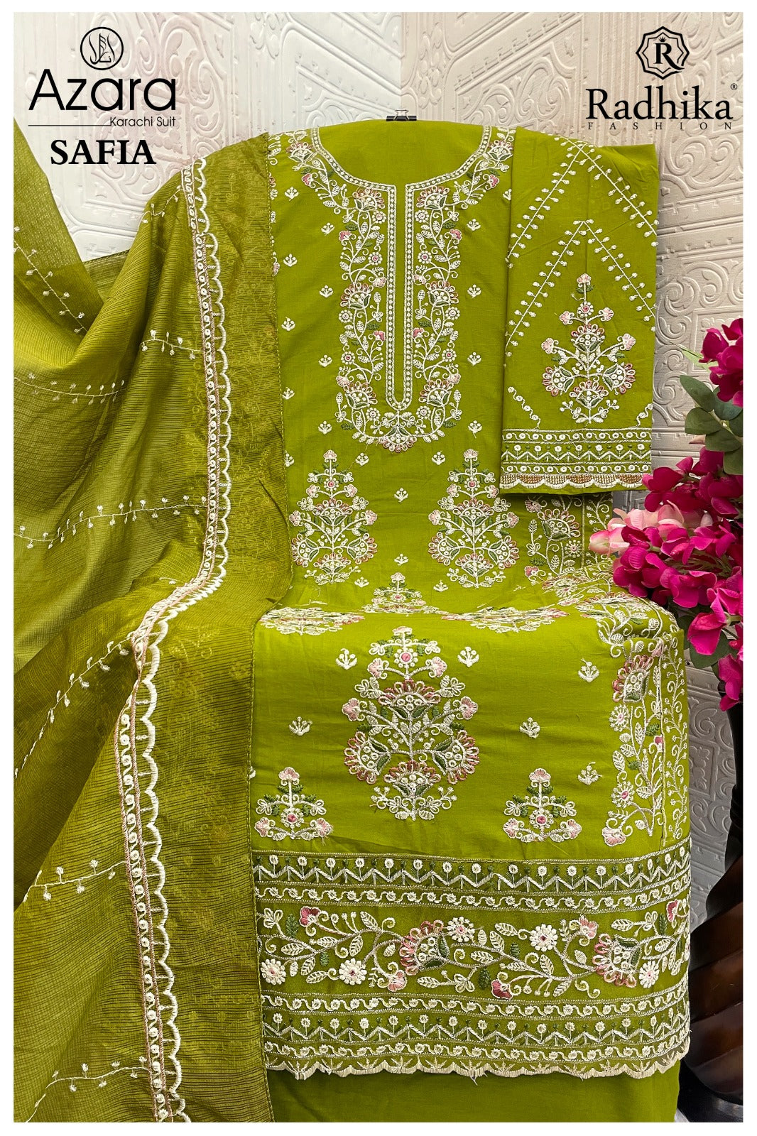 Safia Radhika Fashion Azara Lawn Cotton Karachi Salwar Suits Wholesaler Ahmedabad