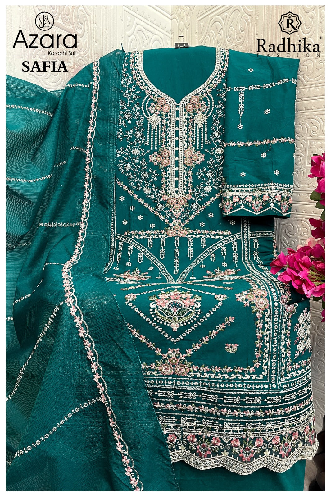 Safia Radhika Fashion Azara Lawn Cotton Karachi Salwar Suits Wholesaler Ahmedabad