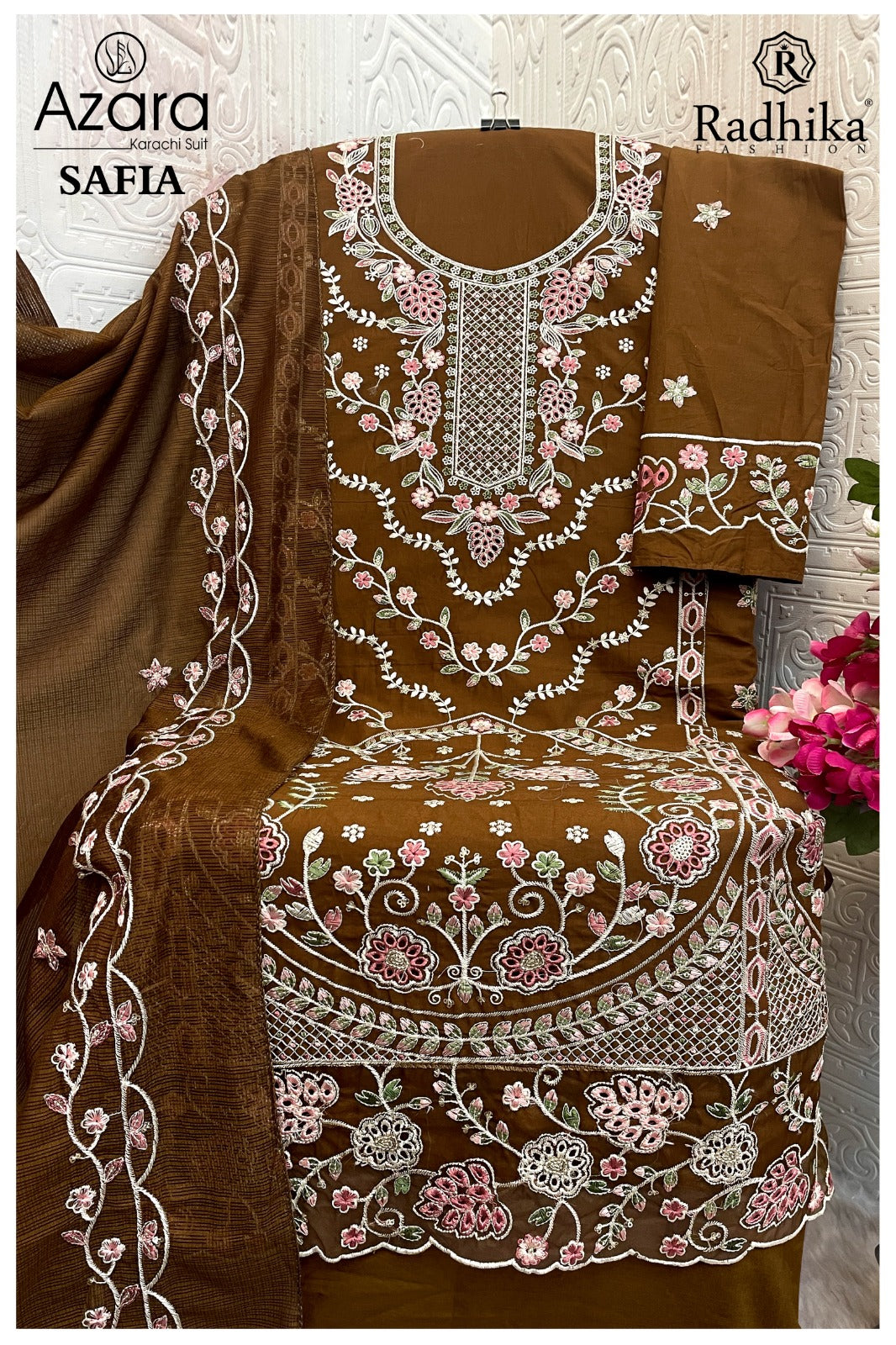 Safia Radhika Fashion Azara Lawn Cotton Karachi Salwar Suits Wholesaler Ahmedabad