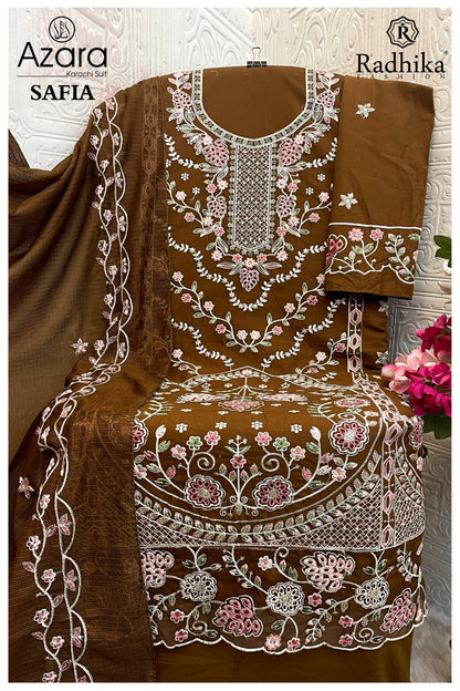 Safia Radhika Fashion Azara Lawn Cotton Karachi Salwar Suits Wholesaler Ahmedabad