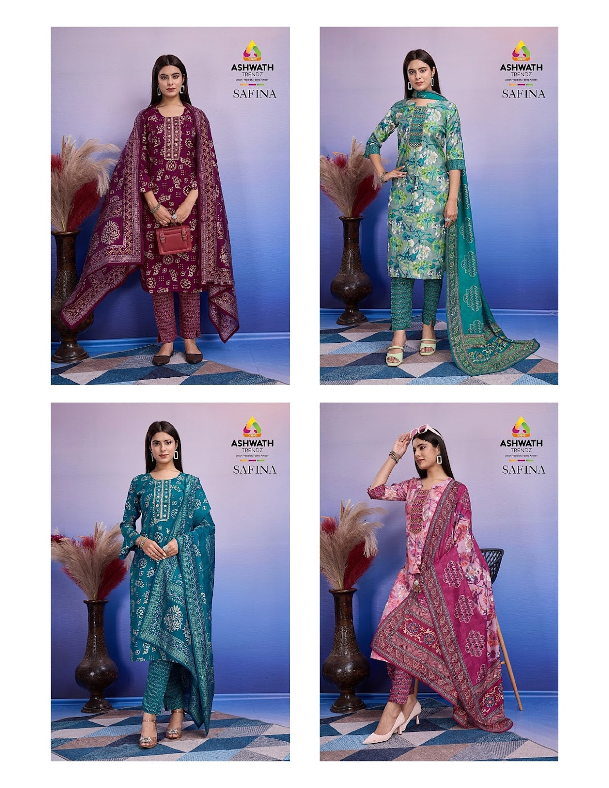 Safina Ashwath Soft Silk Readymade Pant Style Suits Manufacturer Gujarat