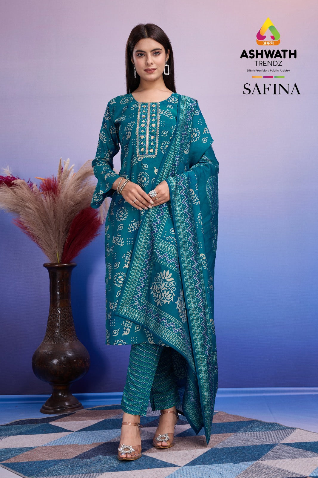 Safina Ashwath Soft Silk Readymade Pant Style Suits Manufacturer Gujarat